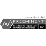 Martindale-Hubbell AV Preeminent Peer Rated for Highest Level of Professional Excellence in 2021 badge