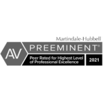 Martindale-Hubbell AV Preeminent Peer Rated for Highest Level of Professional Excellence in 2021 badge