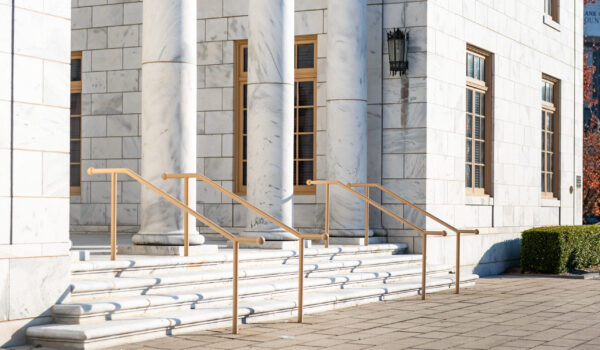 classic white marble courthouse facade stairs