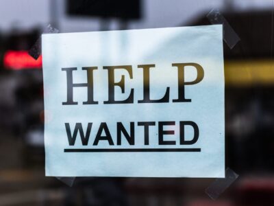 help wanted sign in a window employment
