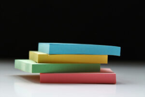 stacked colored sticky note pads prior art foundation